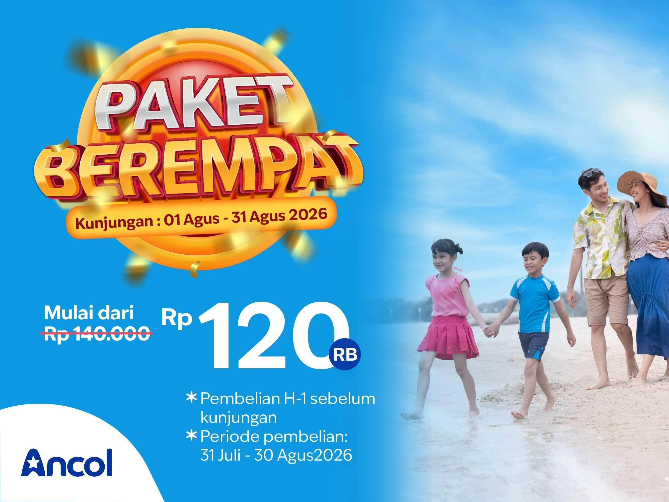 Liburan Makin Hemat dengan Paket Berempat Ancol, Cuma Rp120 Ribu!